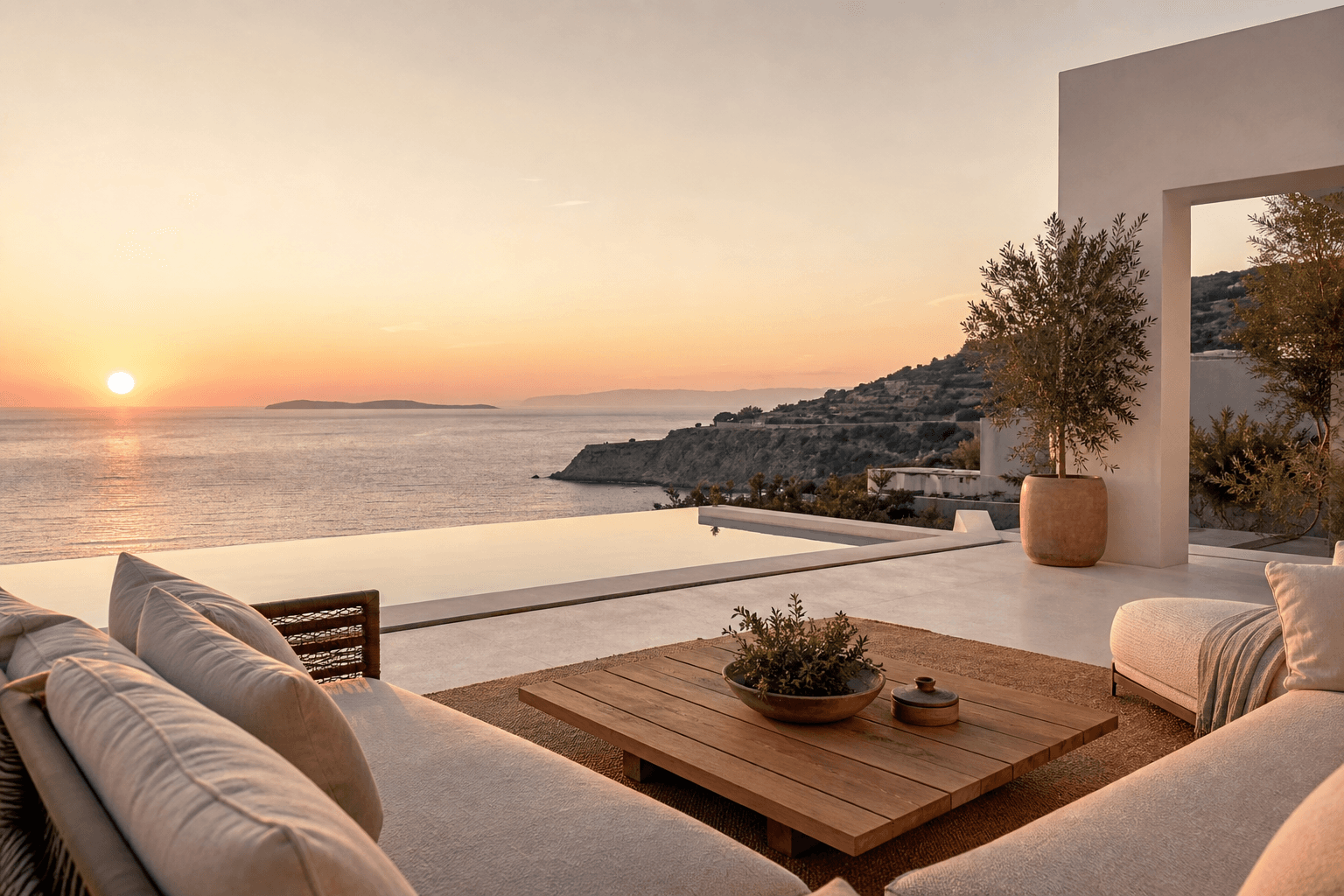 Luxury villa open-plan living space