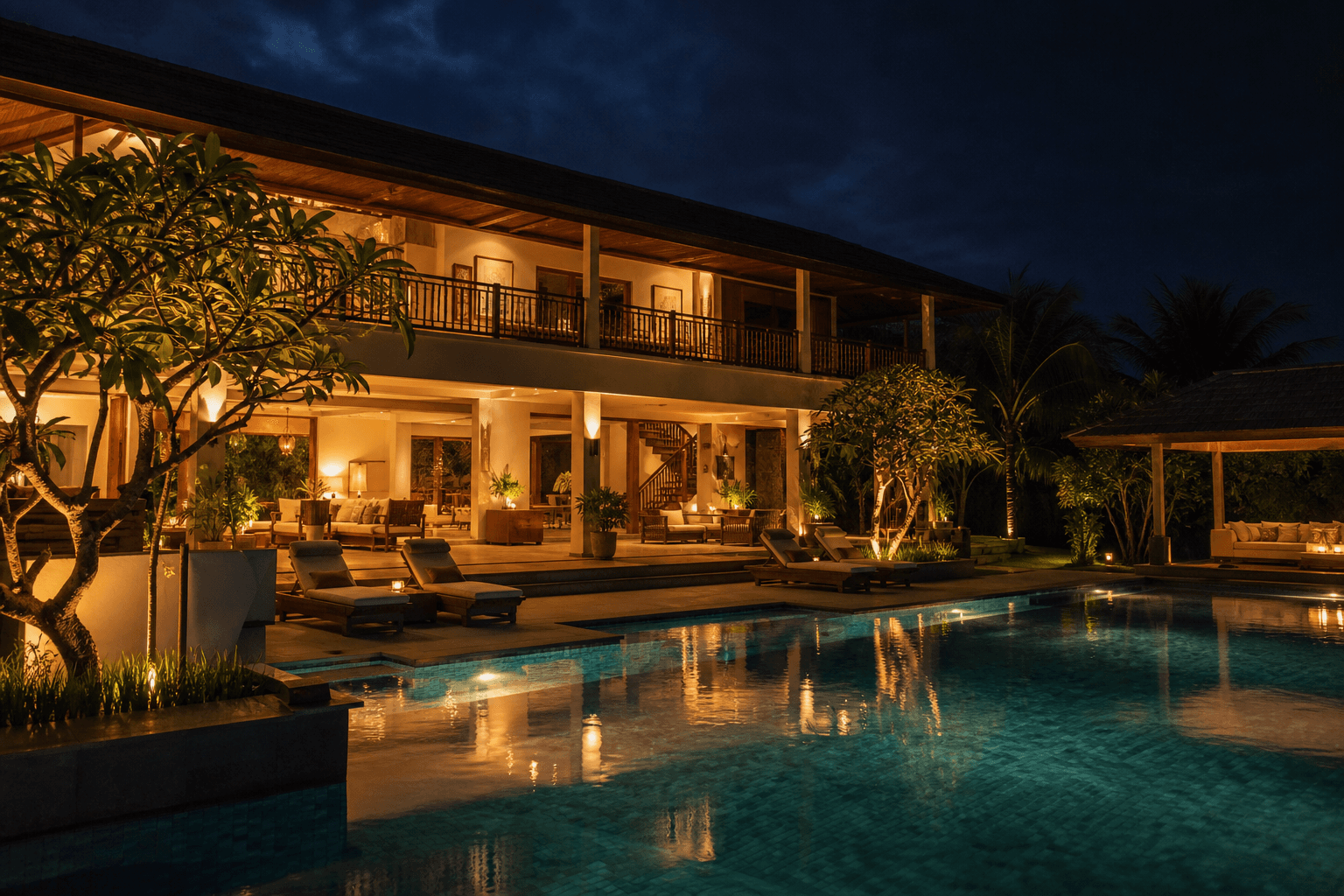 Luxury villa at golden hour